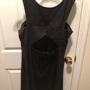 Black corset style dress.